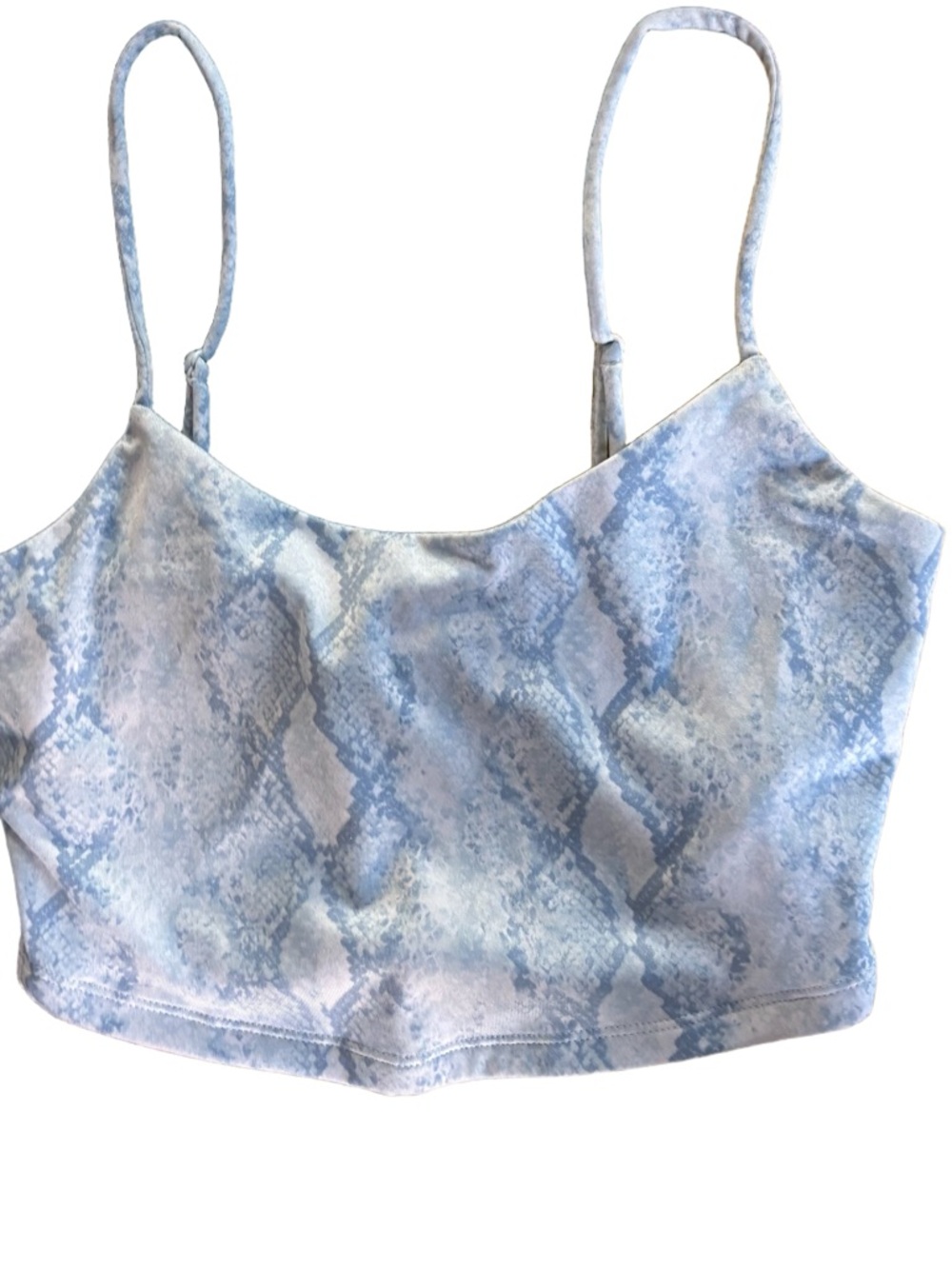 SHEIN Light Blue Snake-Print Spaghetti Strap Crop Top